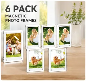 Six-piece mini magnetic photo frame set - Display your memories without damaging the wall! Applicable to refrigerators, iron doors, and interiors of vehicles