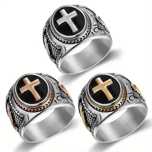 1pc European-American Light Luxury Trendy Cross Design Ring – Fashionable High-End Ring for Daily Wear, Perfect Holiday Gift for Friends & Family
