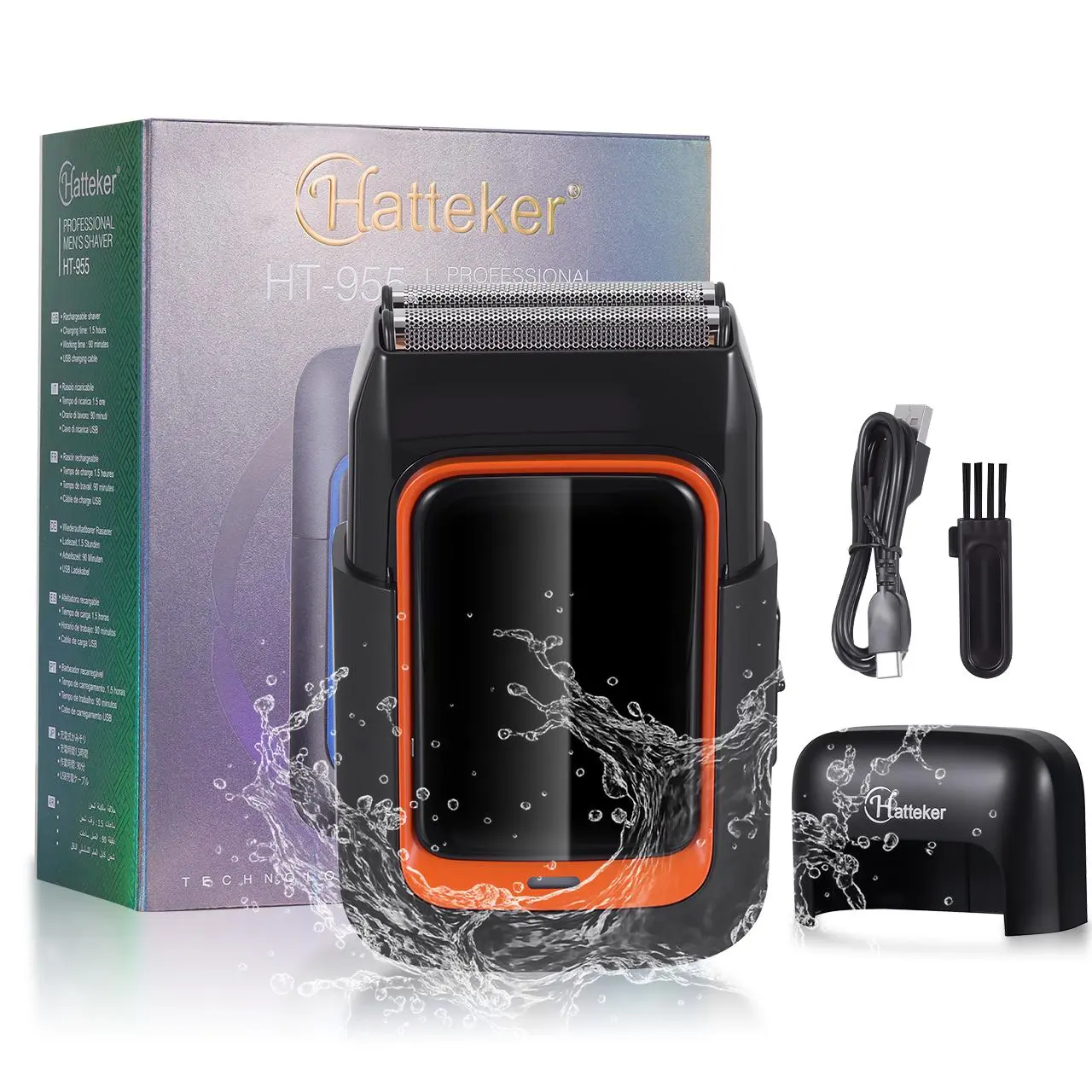 Portable Electric Razor for Men, Rechargeable Beard Trimmer with Battery, 5w Power Consumption for Travel & Home Use, Waterproof Cordless Shaver