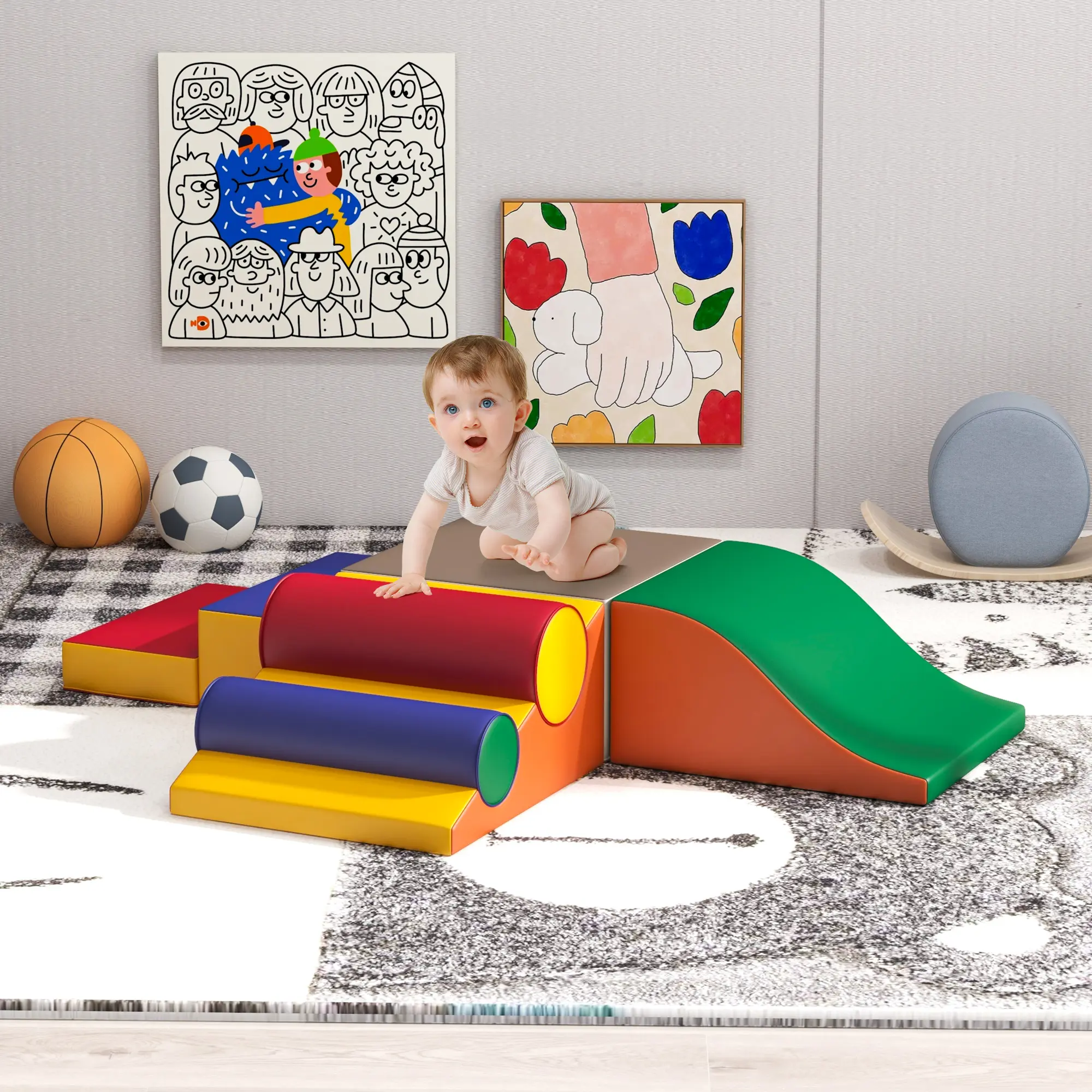 Topwin Colorful TwinColor Building Block Sets - Quick-Setup Modular Toy for Toddlers, Safe Open-Ended Play, Christmas Gift Ideas for Kids (Yes for Playroom Use)