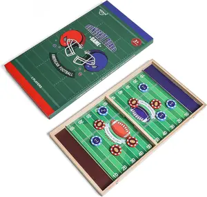 AIUAZA Rugby Fast Classic Slingshot PuckGame Wooden Air Hockey Board Games forFamily Game Night or Friends Party, Table Gamesfor Adults and Kids, Test Your Speed andAccuracy,2-Player (Large Size)