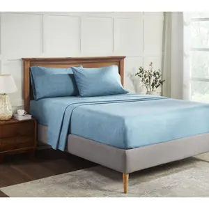 Superior Melange Flannel Cotton Deep Pocket Sheet Set, Twin