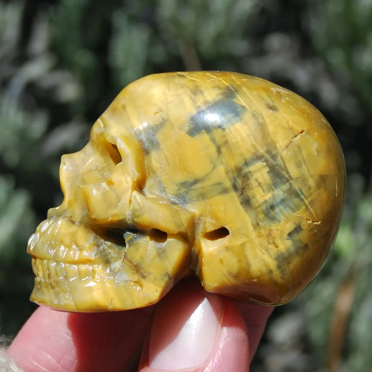 2in Flashy Nellite Pietersite Carved Crystal Skull