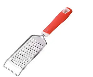 Zulay Kitchen Professional Stainless Steel Flat Handheld Cheese Grater - Red Rallador de queso