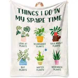 Flannel Blanket |Plant Lover Soft Flannel Throw Blanket, Warm Cozy Gardening Gifts For Women Men Plant Lady, Perfect For Birthday Mother's Day Christmas Bedroom Couch Home Decor| Home & Gift