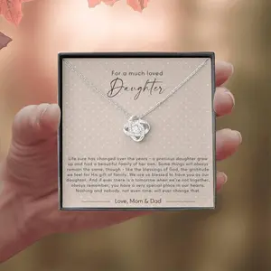 Inspirational Adult Daughter Gift from Mom and Dad, to My Daughter Necklace, for Daughter Jewelry, Love Knot Necklace, Personalized Gift