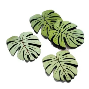 4PCS/6PCS Tropical Green Leaf Coaster Set — Non-Slip, Heat-Resistant Silicone Coasters — Stylish Coffee Table Decor & Housewarming Gift
