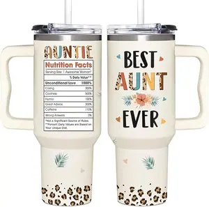 Best Aunt Ever Tumbler 40oz With Handle & Straw - Aunt Gifts – Thoughtful Tumbler For Aunt - Durable Stainless Steel, Keeps Drinks Hot Or Cold, Perfect Birthday Or Holiday Gift Drinkware Flasks