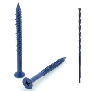 100 Qty 3/16" x 2-1/4" Flat  Phillips  Tip Concrete Screws to Anchor Masonry, Block & Brick (482)