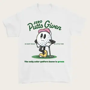 Saturdays Are Fore The Boys Graphic Shirt for Men and Women Trendy Cotton Apparel Golf Design Best Gift for Golf Lovers Zero Putts Given Menswear - Fabric