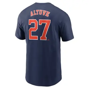 Unisex Baseball Astros Team Altuve Fuse Name & Number T-Shirt - Navy