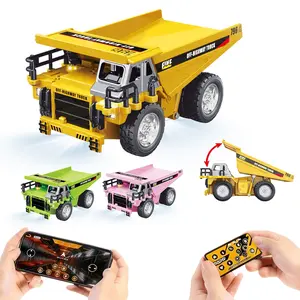 1:64 Scale Remote Control Engineering Vehicle Set, Alloy Body Excavator & Dump Truck Dual Car Group, 2.4g Anti-Interference, APP Control, Rc Construction Truck