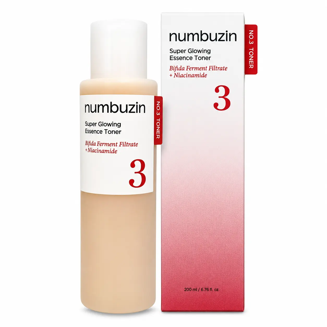 NUMBUZIN No.3 Super Glowing Essence Toner - Fermented Ingredients, Niacinamide, Galactomyces, 6.76 Fl Oz Skincare Daily