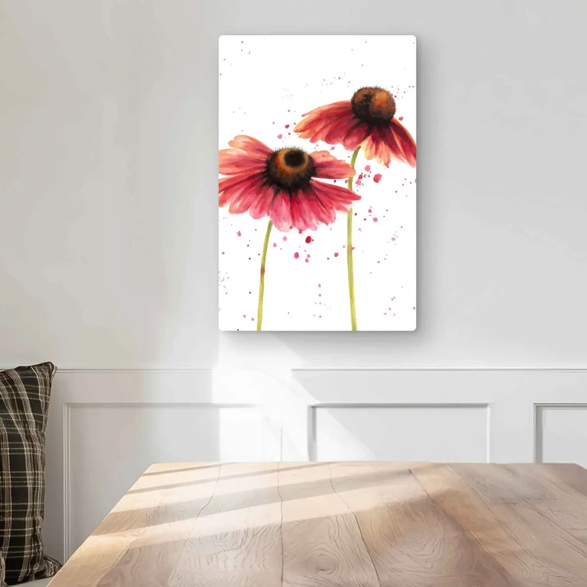 Begin Home Decor C1MP1218DNKZ35 12 x 18 in. Two Pink Daisies Wall Art - Illustrative Pink Metal Print