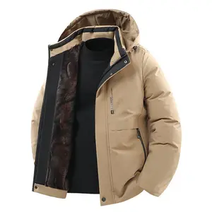 Men's Winter Fleece Cotton Jacket, Casual Warm Style, Windproof Outer Layer, Thick Fleece Lining, Two-Way Zipper Closure, Ideal for Cold Weather Activities, and Camping Trips shirt jacket sleeveless puffer regular fit casual shirt the ma jacket essentials