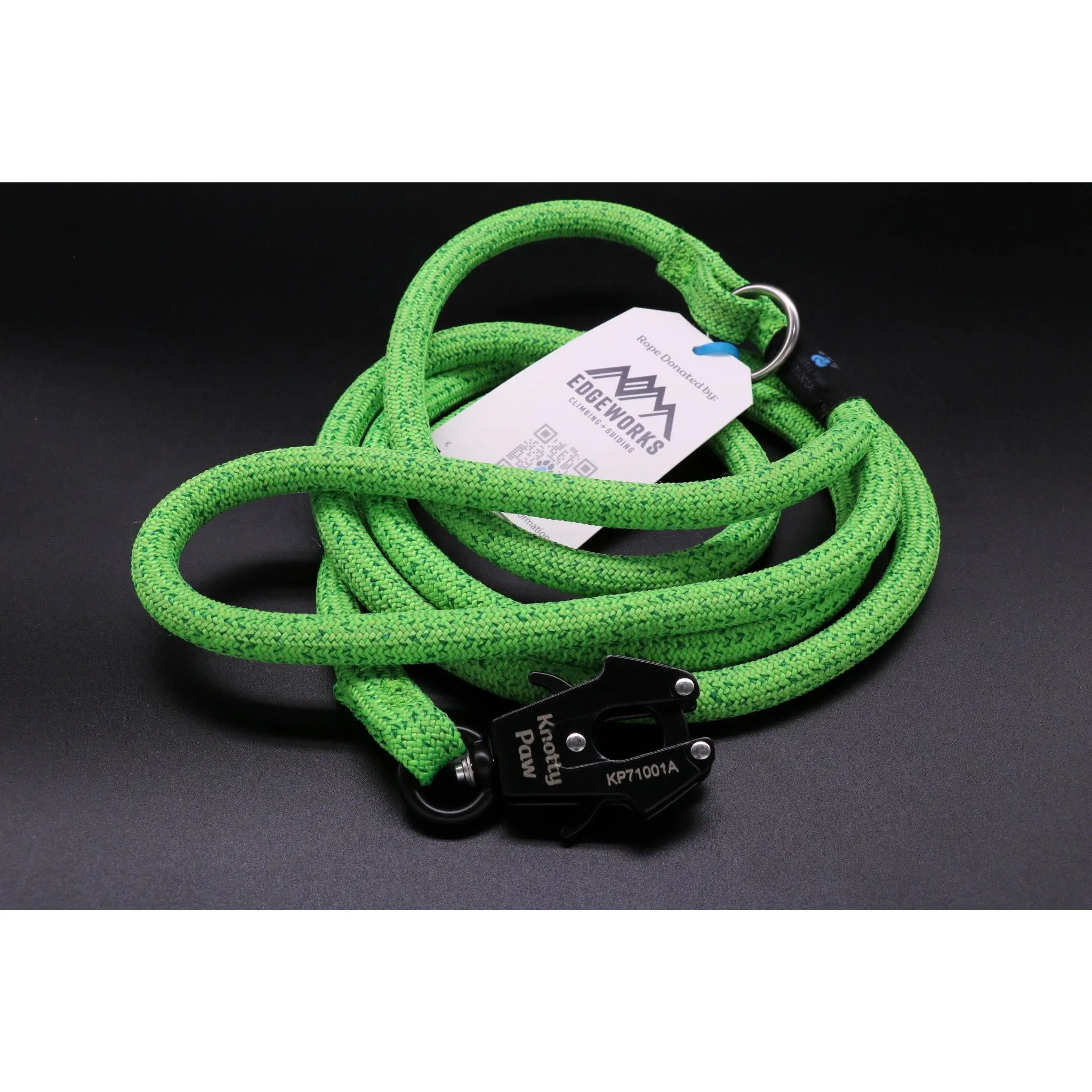 Green - Lime Line - Upcycled Climbing Rope Dog Leash
