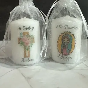 12Pcs Personalized Baptism Candles | Personalized Candles Favors for Baptism| Baptism Boy | Baptism Girl