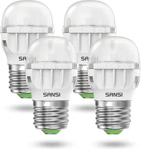LED Refrigerator Light Bulb 45W Equivalent, 5000K Daylight White 450 Lumen 4W Appliance Light Bulb A11 Small LED Light Bulb, E26 Freezer Home Light Bulbs, Waterproof, Non-Dimmable, 4-Pack