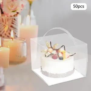 50-Pack Disposable Portable Cake Carriers – Clear View Display Boxes for Cakes, Desserts & Cupcakes