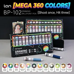 [MEGA 360-COLORS] Languo 3-Box Professional Art Studio Bundle, 36 Pcs Premium 10-in-1 Drawing Pens ,  Supplies office school student gift gel pen set writing pens girl gradient  stationery set kids artist painting high-end series Erasable Retractable