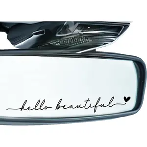 3-Pack “Hello Beautiful” Vinyl Decals – 4″ Positive Affirmation Stickers for Car, Laptop & Bottle