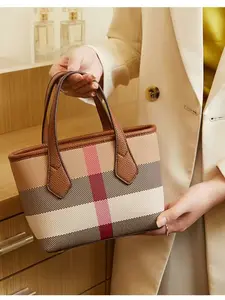 Women's Plaid PU Shoulder Bag, Casual All-Season Crossbody Handbag, Trendy Water Bucket Design, Perfect Christmas & Valentine Gift, Crossbody Shoulder Purses