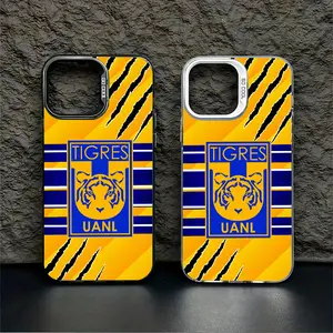 Mexican Football Tigres UANL Yellow blue color blocking Casing For iPhone 17 16 15 14 13 12 11 PRO PLUS MAX Samsung S25 S24 S23 S22  S21 FE Plus Ultra 5G Hard PET PC Anti-Drop Protective Camera Protection Tough Phone Cases Shell  L1733