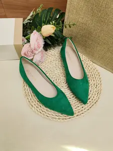 2026 New Minimalist Solid Color Pointed Toe Flat Shoes, Women's Velvet Low Top Versatile Soft Commuter Single Shoes