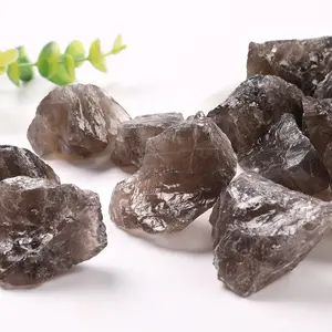 3 Pieces Raw Rough Smoky Quartz Natural Rock Chunks Healing Mineral Rocks Natural Crystal Specimens Gifts for DIY POLISING WRAPPING, 3-5cm size