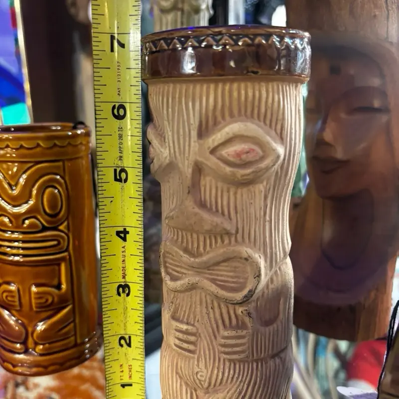 Pair Vintage 70s PMP Tiki Glasses (As is )