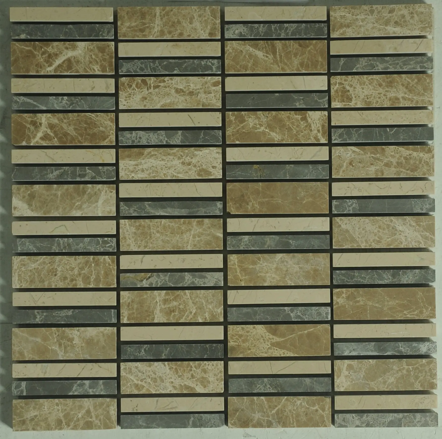 Coastal Silver Sand Linear Pattern Honed Marble Mosaic Tile, Sheet Pack for Home Improvement Flooring & Wall Applications
