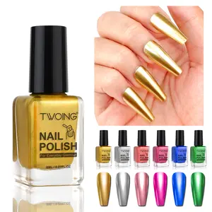 2pcs Set Metallic Nail Polish – Quick-Dry Mirror Chrome Effect, High Shine & Long-Lasting Nail Lacquer for DIY or Salon Manicure