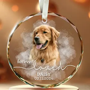 Personalized Dog Photo Ornament, Watercolor Pet Ornament, Pet Memorial Ornament, Custom Dog Ornament, Dog Memorial Gift, Gift for Dog Lovers