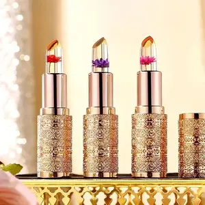3 Pack Long-lasting Color Changing Lipstick,Color Changing Crystal Flower Lipstick,Moisturizing Lipstick,Hydrating Glossy Lip Glaze Stick, Plumping Lip Oil Lip Stick for Girls & Women,Lip Stain Lip Moisturizer, Cosmetic,Lip Care Lipgloss Moisture Makeup