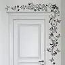 Butterfly & Flower Pattern Door Sticker, 1 Set Vintage Butterfly Wall Decals, Self Adhesive Wall Sticker, Decorative Sticker for Home Living Room Bedroom, Decoration Sticker, Wall Art Stickers, Door Decorations