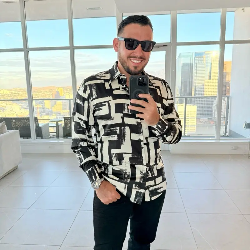 ABSTRACT SATIN LONG SLEEVE (SLIMFIT)