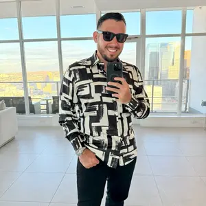 ABSTRACT SATIN LONG SLEEVE (SLIMFIT)