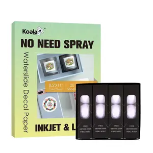 A-SUB Koala No-Spray Waterslide Decal Paper 8.5"x11" & 12PCS Blank Golf Balls Inkjet Laser UV DTF Printing DIY Supplies