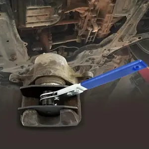 Car Brake Caliper Press Tool Kit Repair, 360-Degree Ratchet Caliper Piston Spreader with 2 Steel Plates, Professional Car Brake Pad Replacement Tool