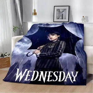 Wednesday Addams Printed Blanket Picnic Blankets Warm Blanket Soft And Comfortable Blanket Home Travel Birthday Gift, Man Women Gift, Halloween Blanket