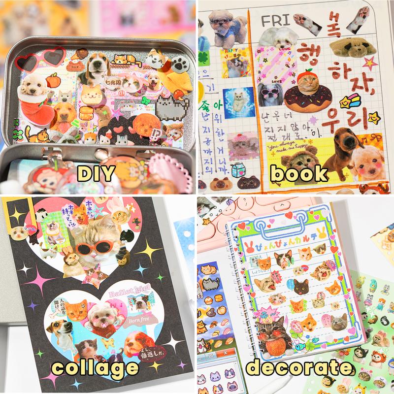 4 Styles Cat & Dog Sticker Books – 30 Sheets 800 Pcs Stickers per Style, Kawaii Aesthetic Stickers for Scrapbooking, Journaling, DIY Crafts & Planners | TikTokShopJumpstartSale