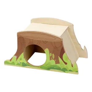 Mini and Moe Tree Stump Hide for Hamster Small Animals Supplies Multi-Hamster Hideout