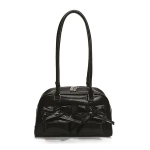 2026 Spring & Summer Bow Decor Armpit Bag, Trendy Bowling Pillow Bag, Handbag & Shoulder Bag for Women Commute