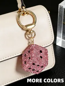 1 pcs Unique Dice Shape Keychain Gift for Graduation & Back-To-School, Casual Style Car Key Chain & Phone Strap for Women & Kids