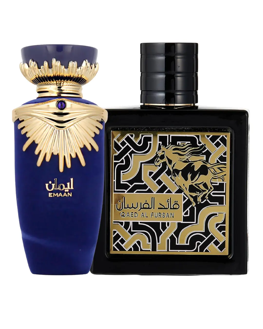 Lattafa Emaan & Lattafa Qaed Al Fursan Luxury Couple Perfume Bundle – Long-Lasting Arabian Fragrance, 100ml Each | TikTok Trending | Perfumes Arabia