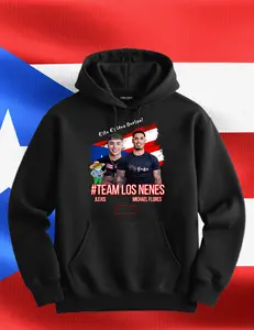 TEAM Los NENE teamflores Teamjlexis Unisex Hoodie with Puerto Rican Flag Design and Player Names Alexis & Michael Flores