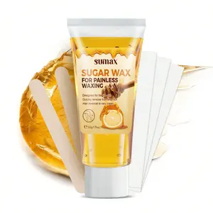 Sumax Sugar Wax Painless Waxing Kit, Gentle For Fragile Skin, Root Hair Removal, Clean Smooth Result, Multi-Part Body Use, 50g With Tools