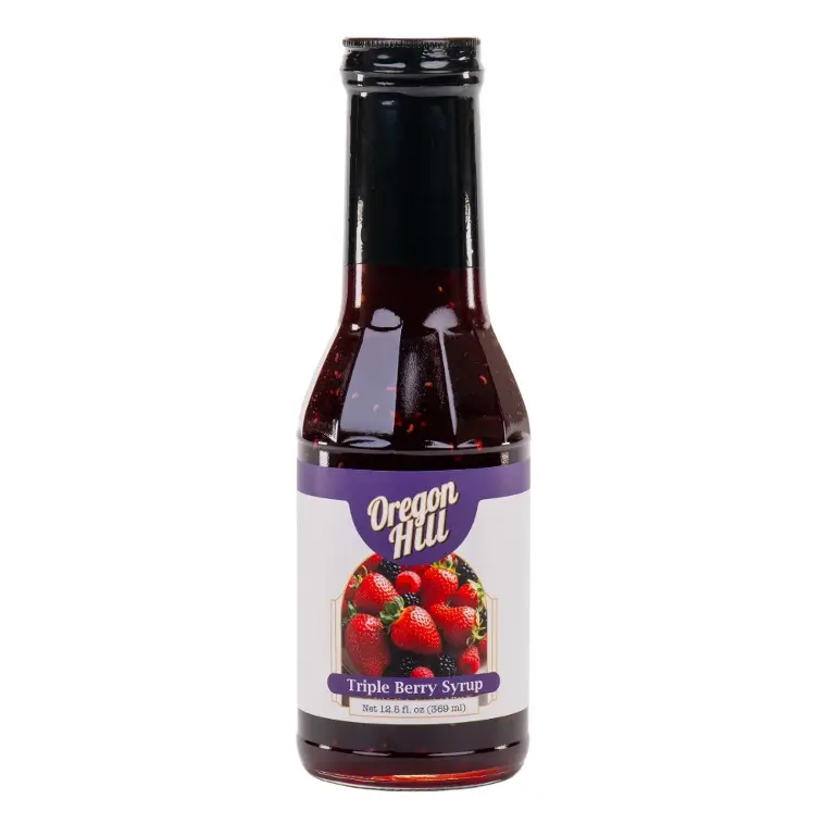 Tripleberry Syrup by Oregon Hill Farms — 12.5 fl oz | Premium Gourmet Oregon-Made Berry Syrup for Pancakes, Desserts & Cocktail Toppings