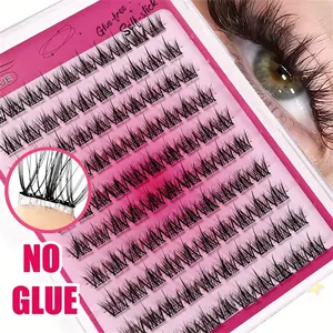 10 rows of glue free false eyelashes with a large capacity of 100 lazy people. Trilogy of self-adhesive false eyelashes with extremely fine and soft texture. Natural eyelashes