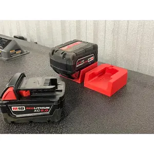 Strong Magnetic Milwaukee M18 Battery Holder (2 - 70 Pound Magnets) Organizer Tool Storage Garage Toolbox Workbench Workshop 5.0 6.0 12.0